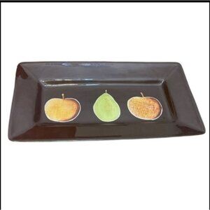 Rectangular Blue Tulip Harvest Platter By Laurie Gates